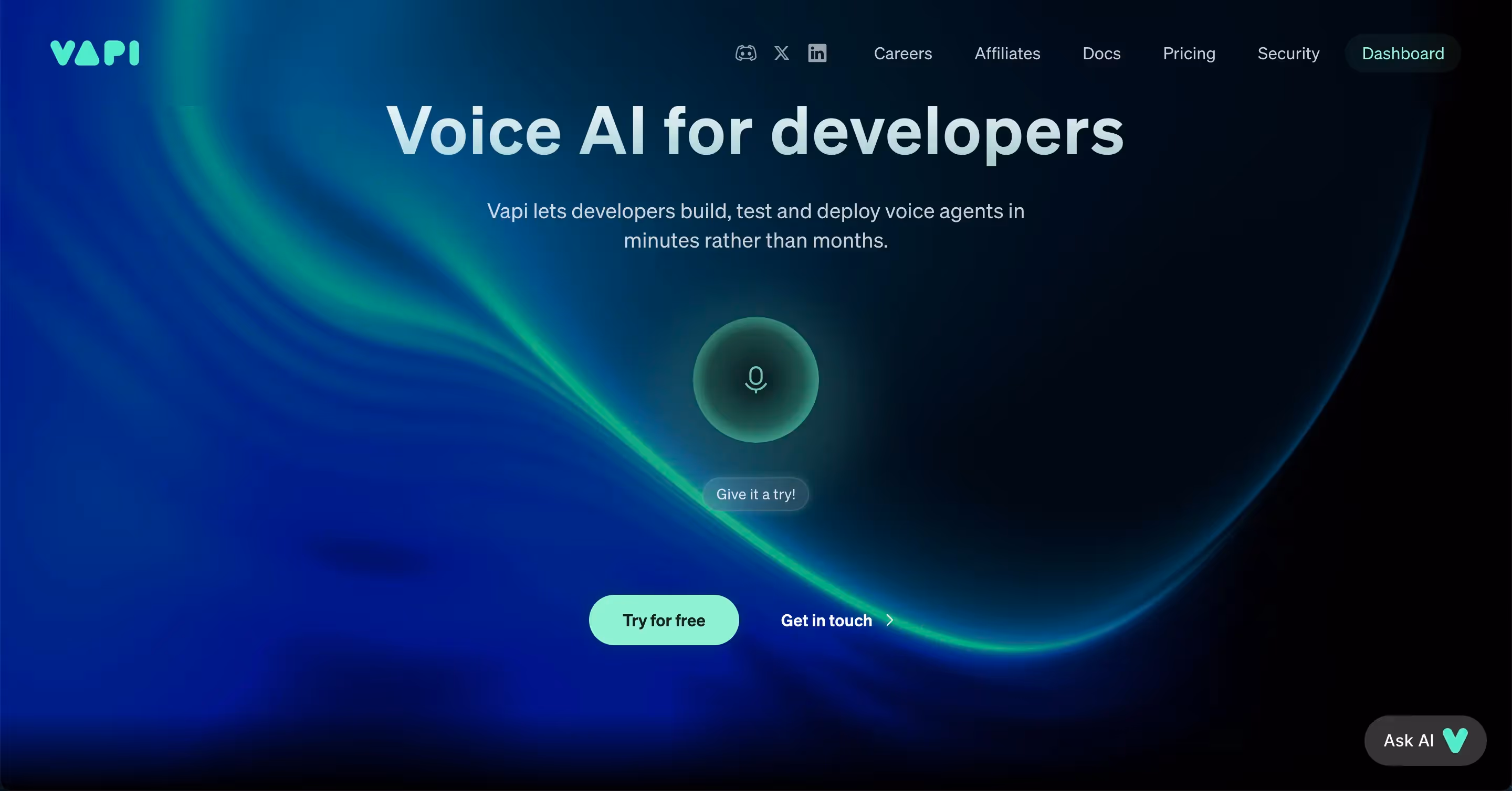 Vapi - Voice AI for Developers Plattform Screenshot