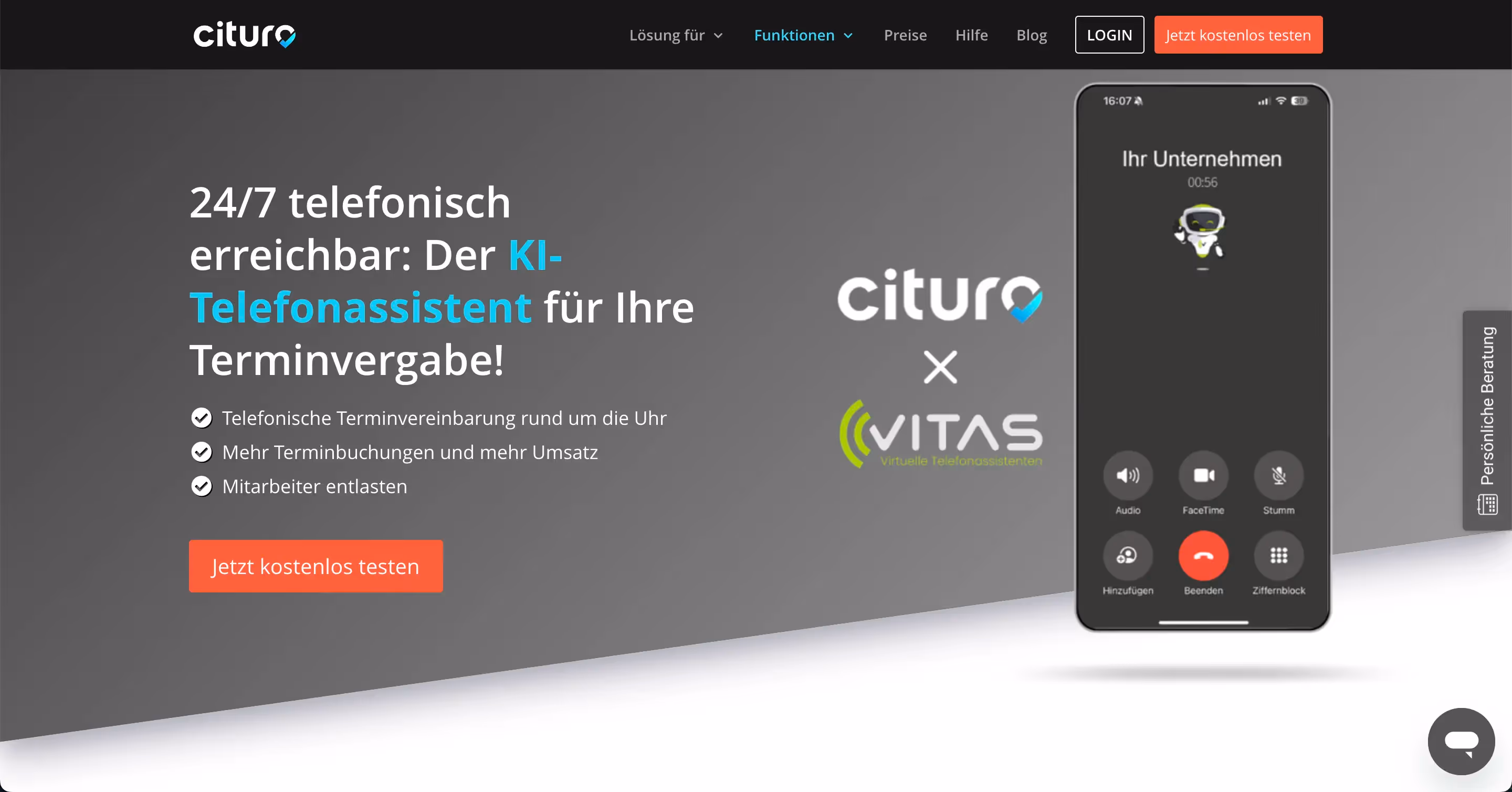 Cituro KI-Telefonassistent Plattform