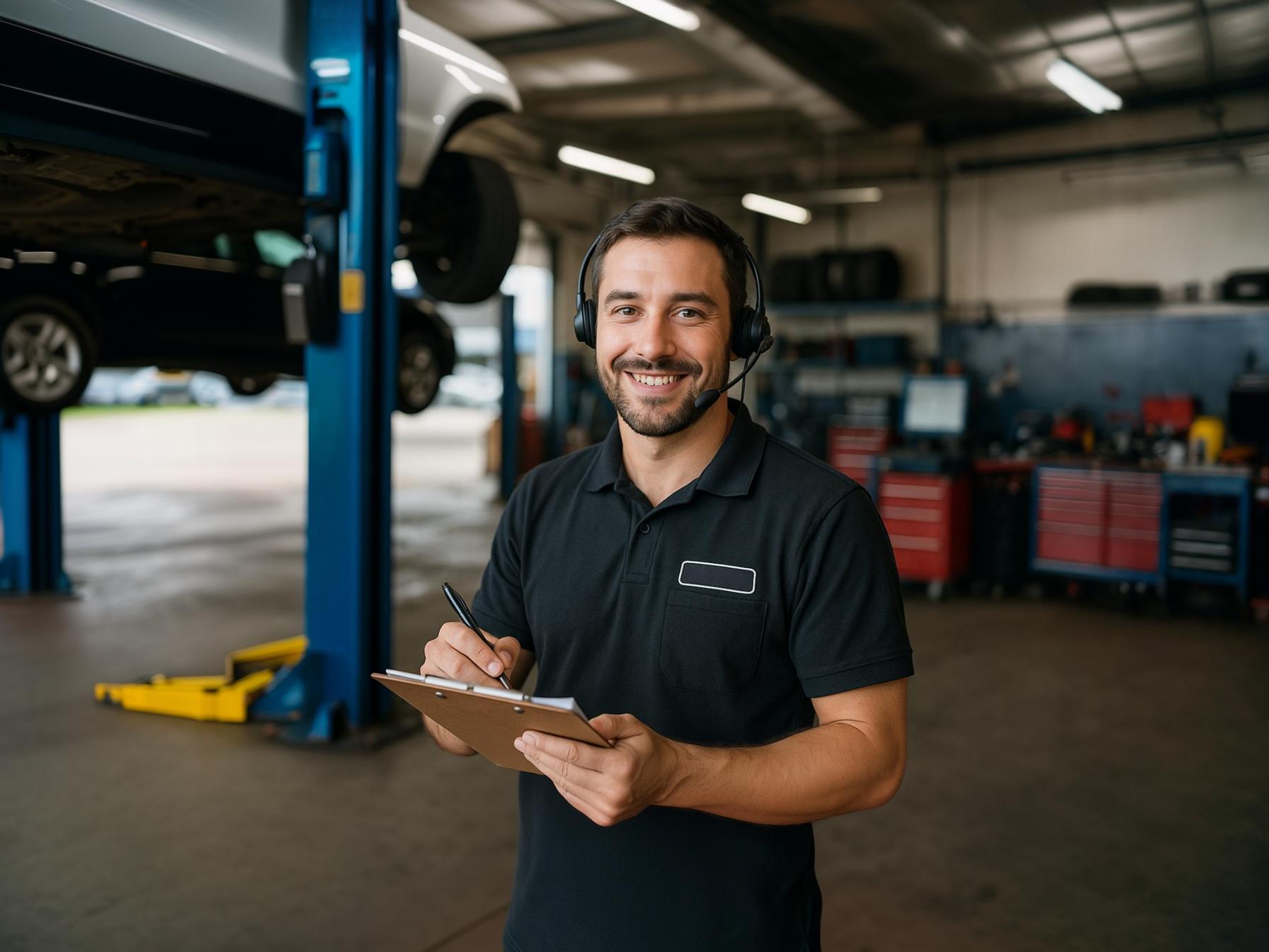 Telefonassistent in der Autowerkstatt