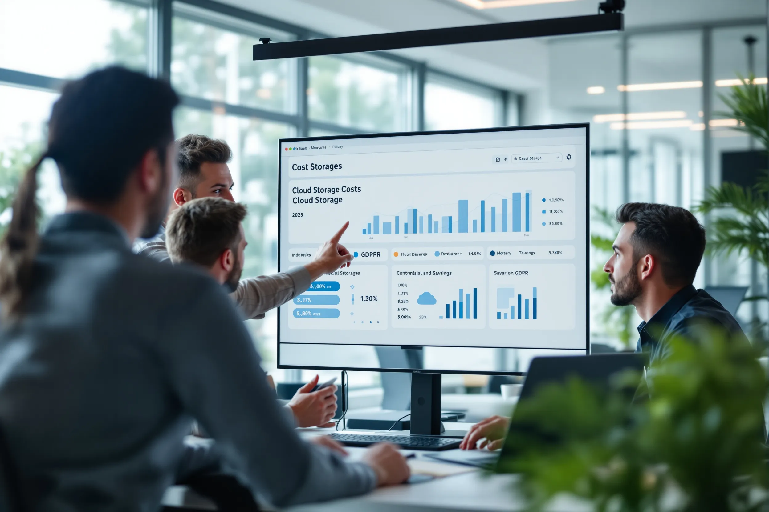 IT team analyzing cloud storage cost savings for their EU business in 2025.