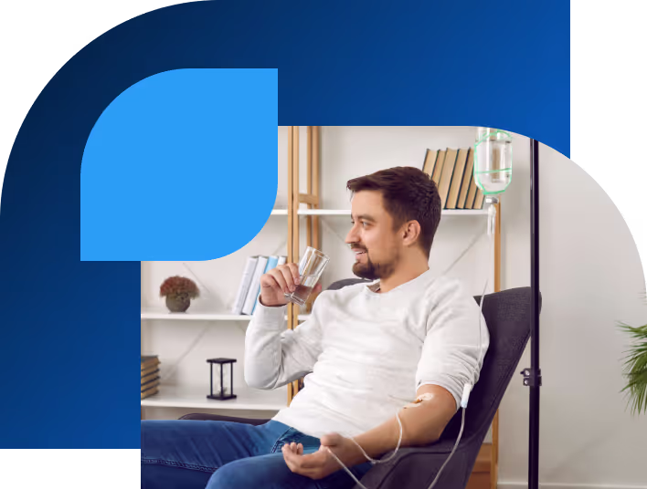 Man receiving infusion care.