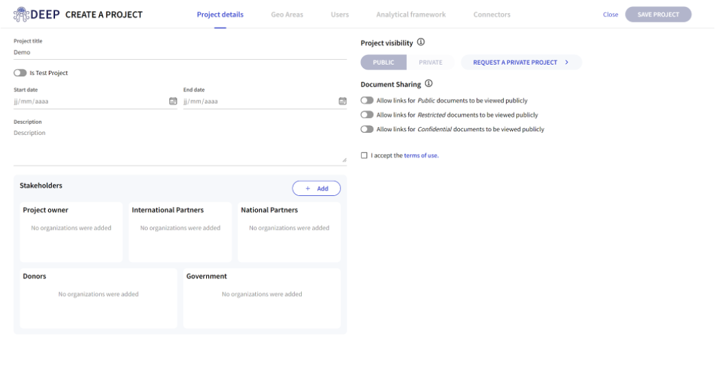 Project details GIF for the DEEP platform