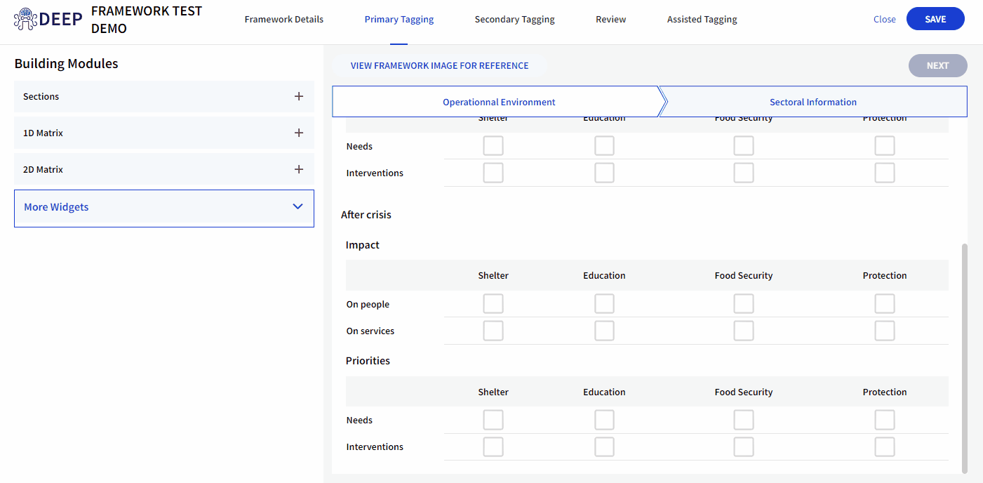 Create framework in the DEEP platform image