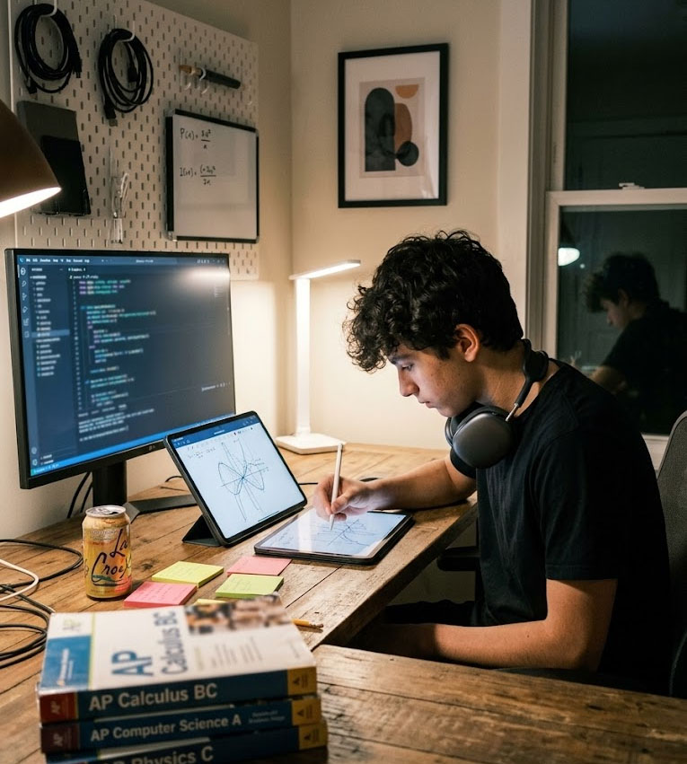 Gifted student working ahead