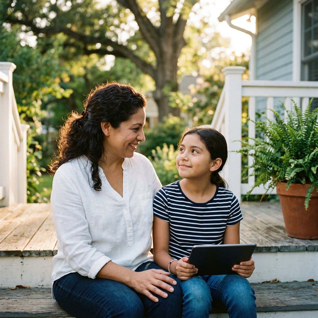 Family exploring Score Academy