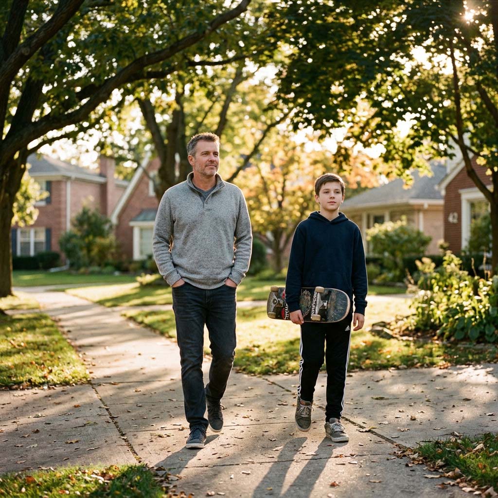 Family exploring Score Academy