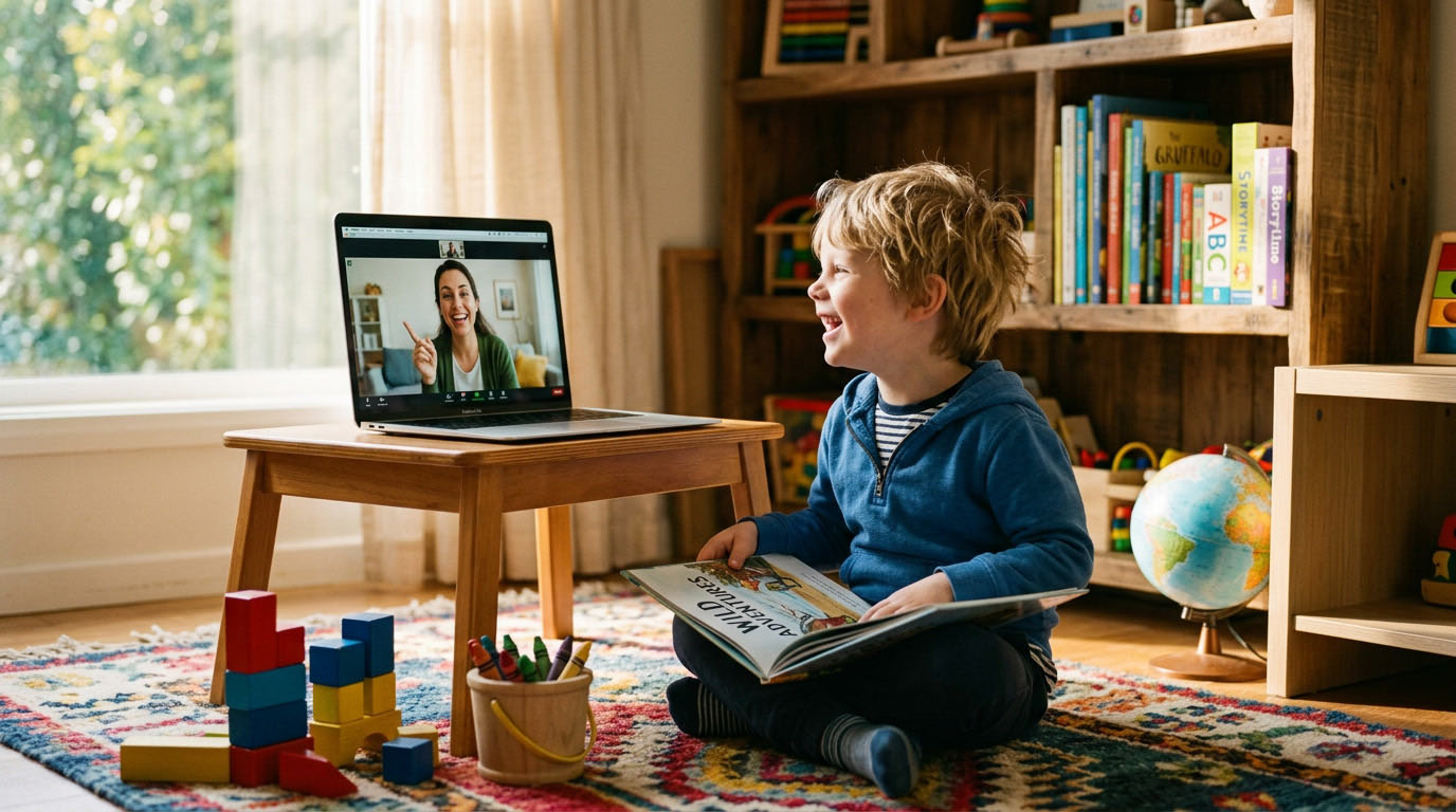 Kindergarten student at Score Academy Online