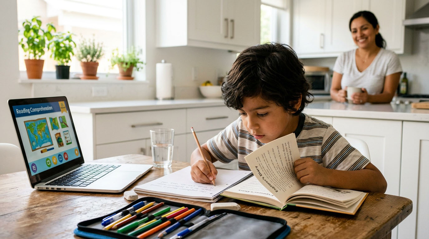 Grade 2 student at Score Academy Online