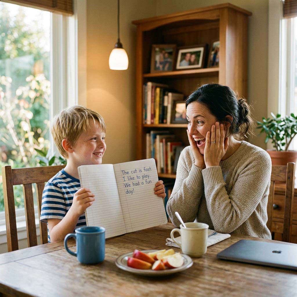 Family exploring Score Academy