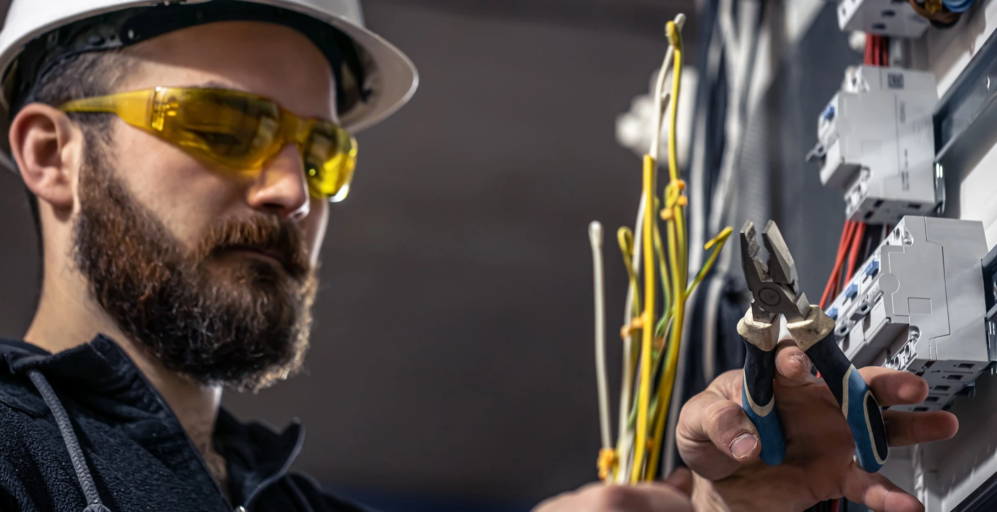 Electrician is working