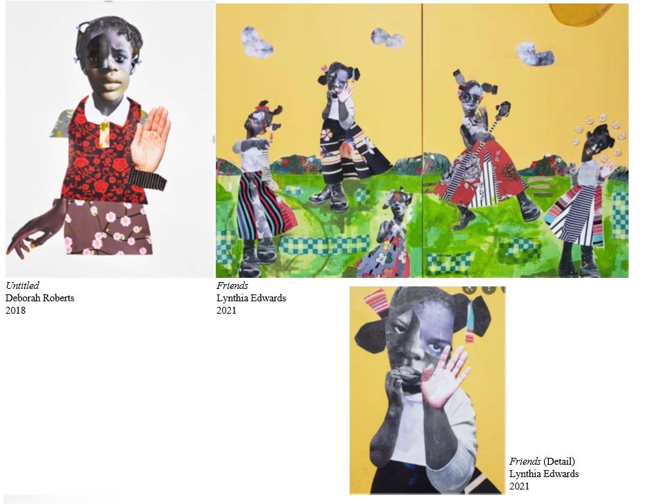 Left: Untitled, Deborah Roberts