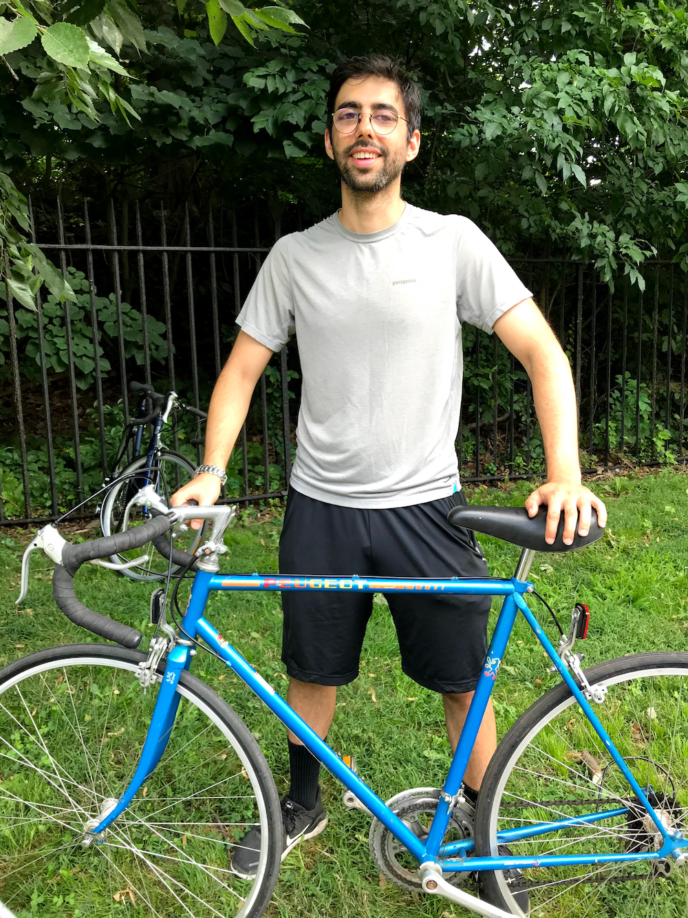 Jawnt team member biking to work in New York