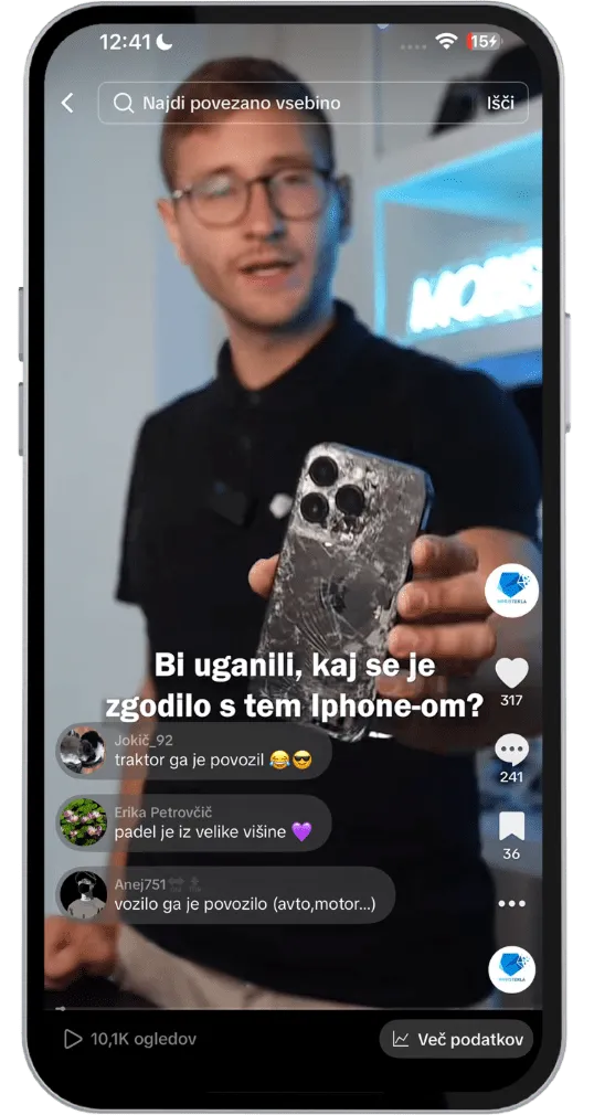 Mobistekla - Storitveni servis - kampanja na družbenih medijih