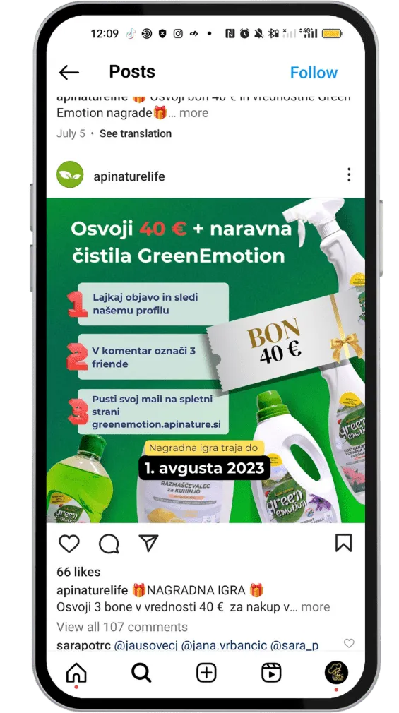 Apinature - Spletna trgovina - promocija na družbenih medijih