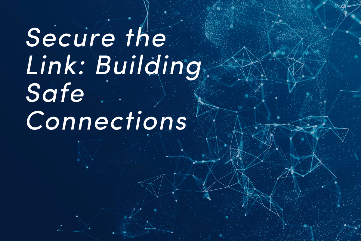 Abstract digital network visualization with glowing blue connection points and lines on dark background.