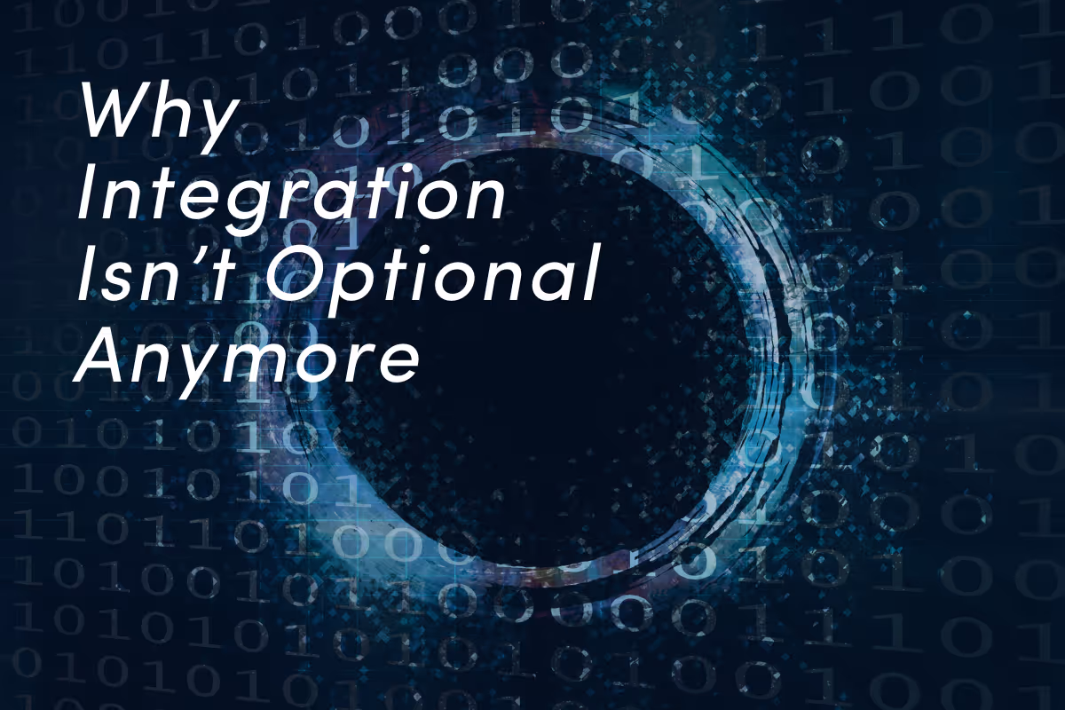Binary code pattern with digital circular interface overlay on dark blue background.