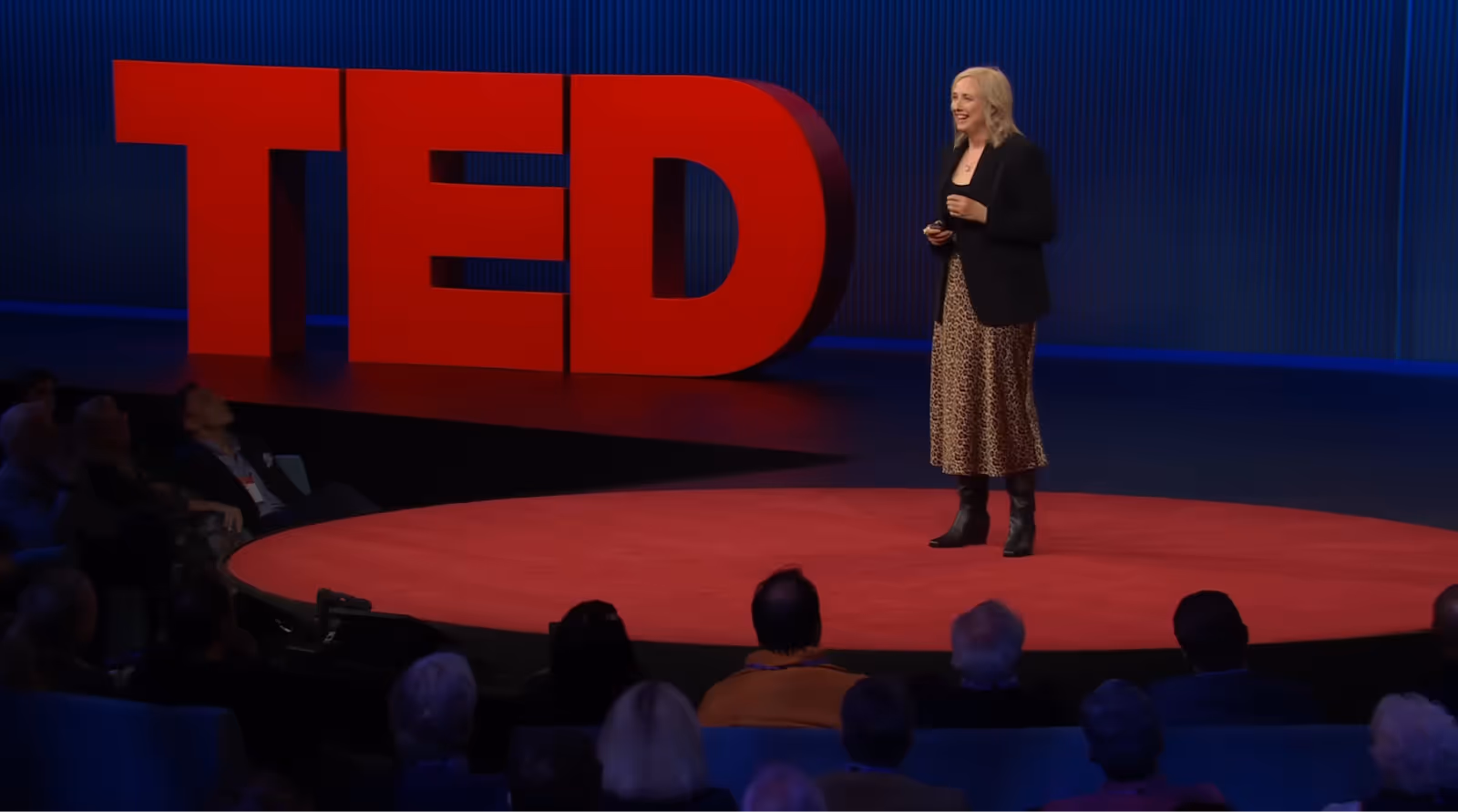 Carole Cadwalladr on the TED stage.