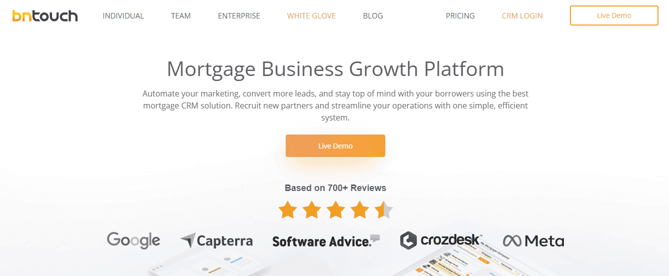 BNTouch Mortgage CRM  - Enterprise Customer Service