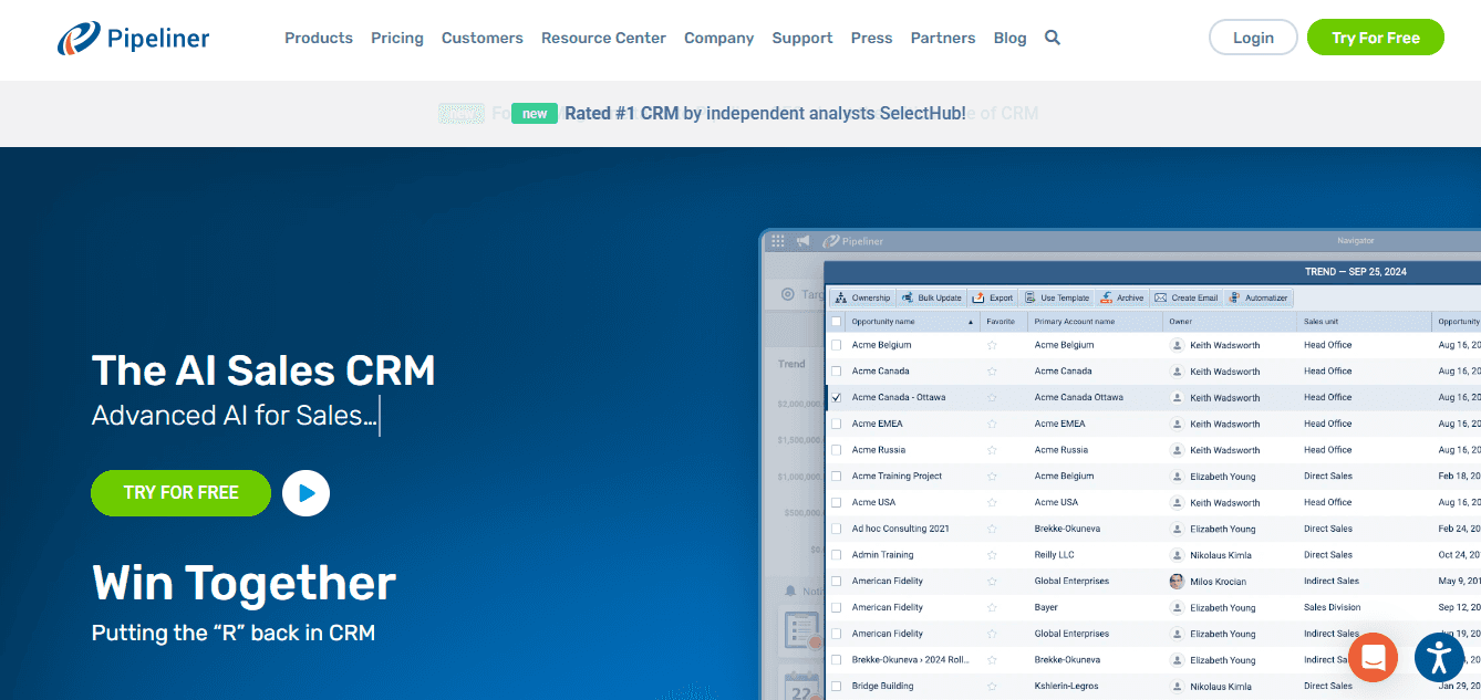  Pipeliner CRM   - Enterprise Customer Service