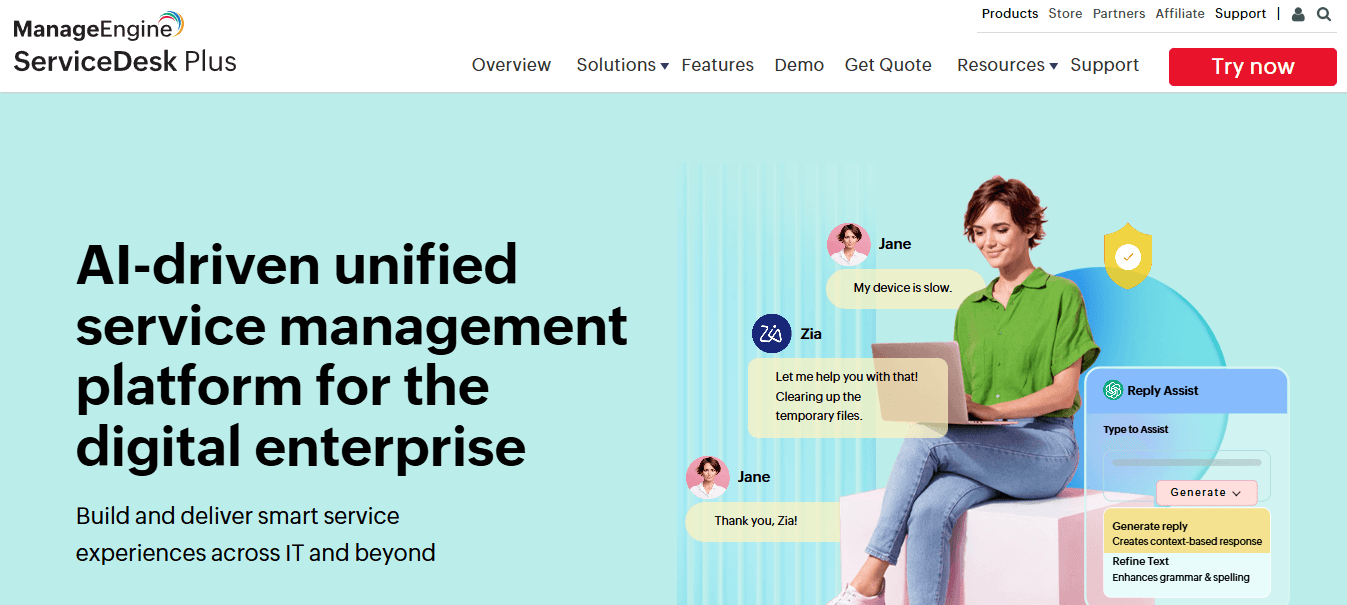 ManageEngine ServiceDesk Plus - Best Help Desk Software
