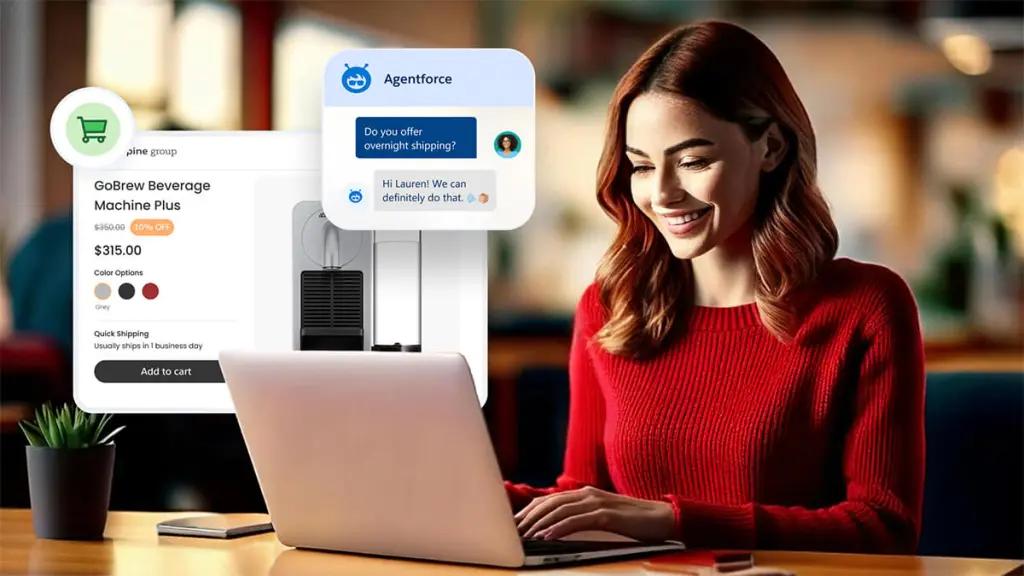 woman using a laptop - Conversational Commerce