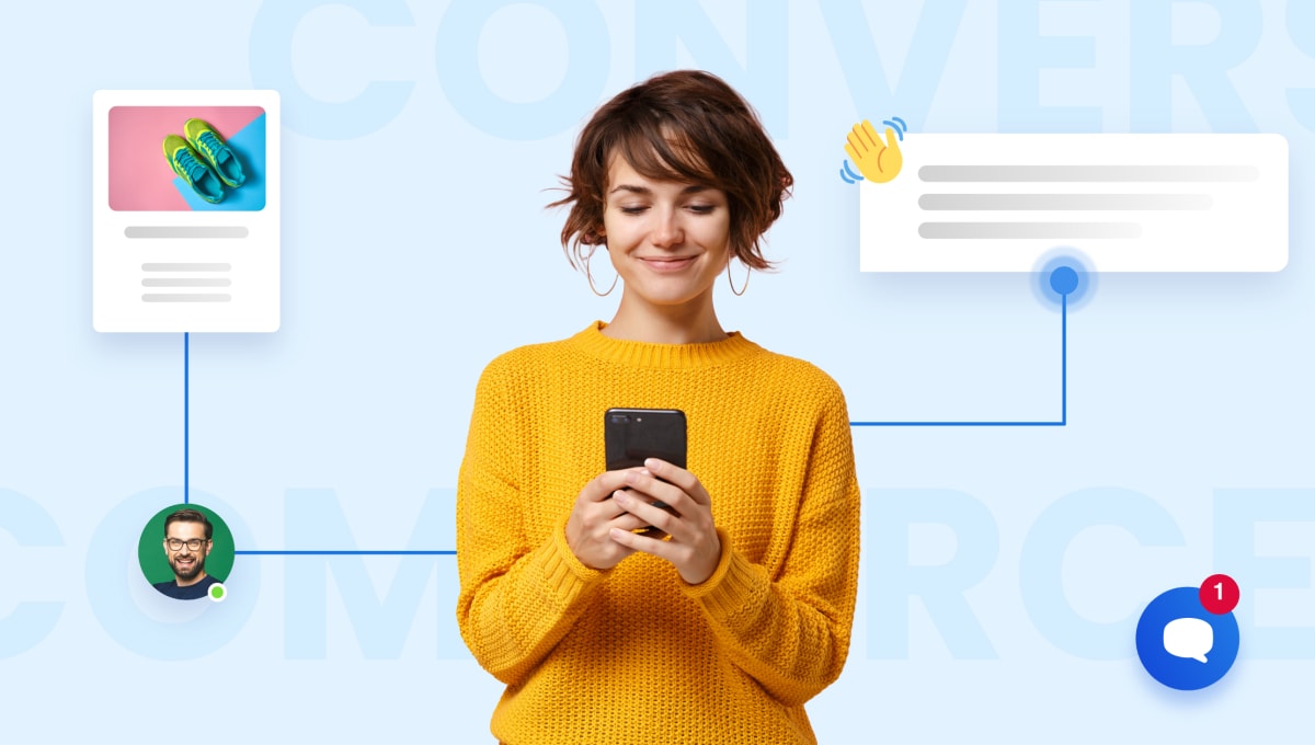 woman in a yellow sweater - Conversational Commerce
