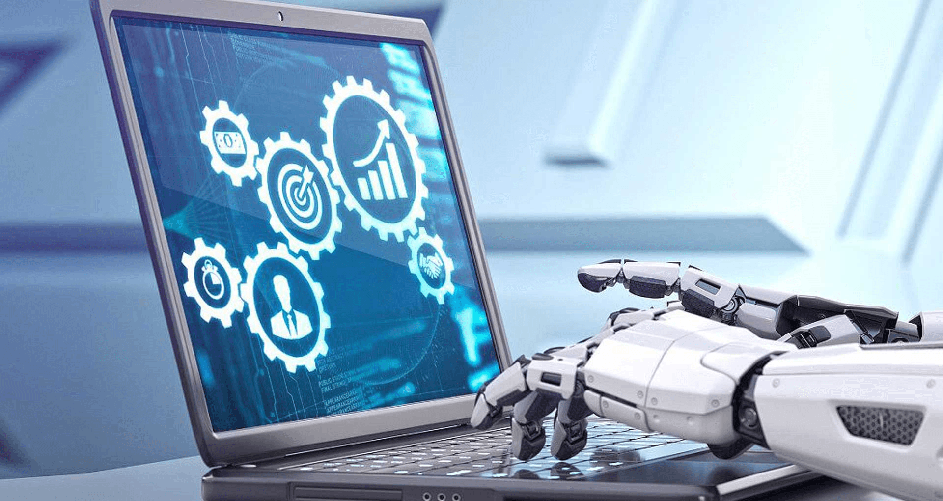 Robot is doing task - Call Center Robotic Process Automation