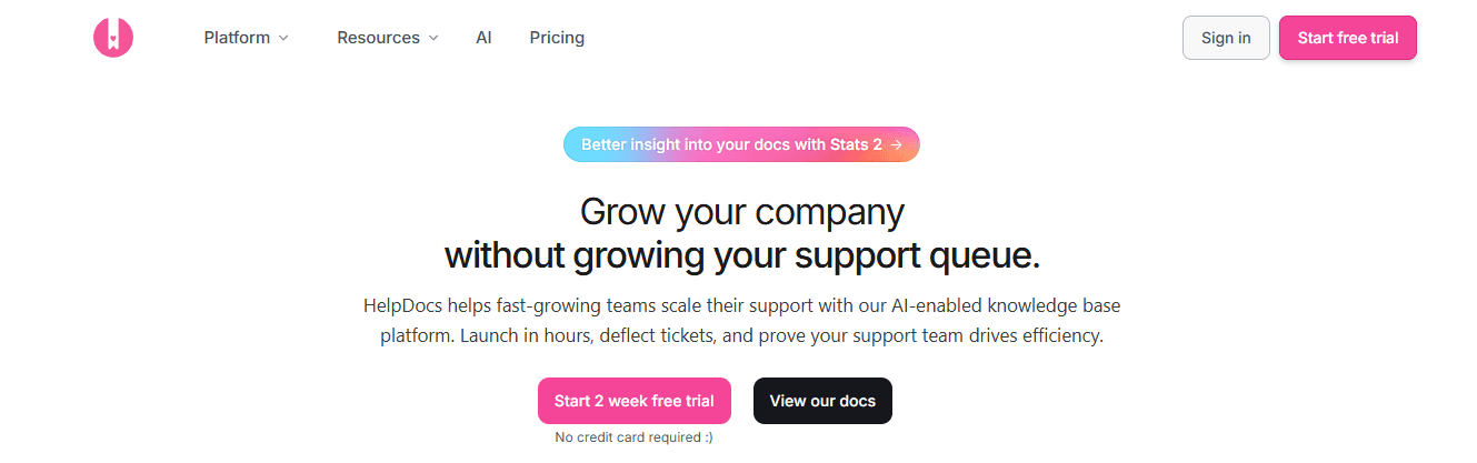 HelpDocs: Best for Self-Service Support  