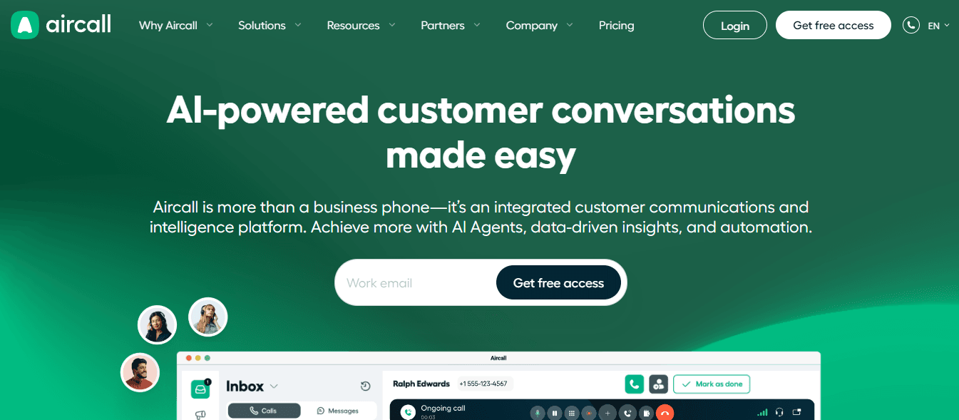 Aircall: Best for Phone-Based Customer Support 