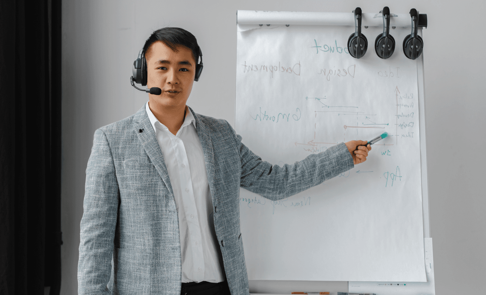 Man presenting data on a whiteboard - What Is a Warm Transfer in a Call Center