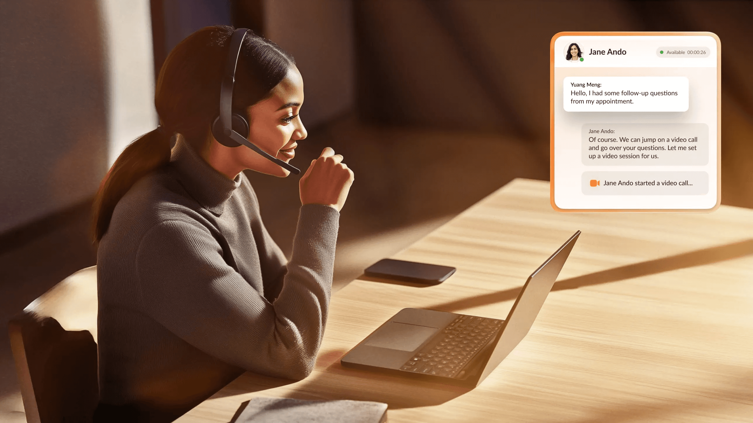 Customer service assisting via video - Inbound Call Analytics