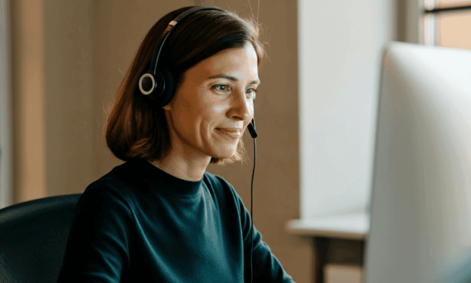 Support agent working at her computer - How to Handle Escalated Calls