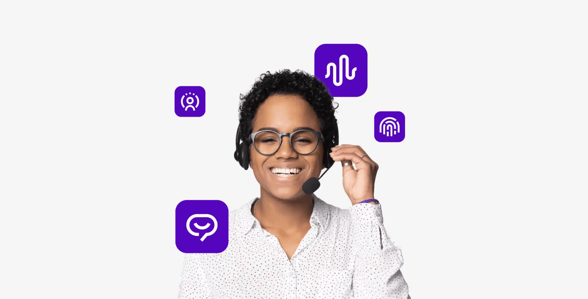 Customer support agent with digital icons - CloudTalk Alternatives