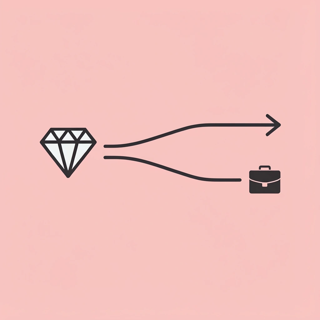 Two paths splitting from a decision point, representing the choice between Nextiva and RingCentral