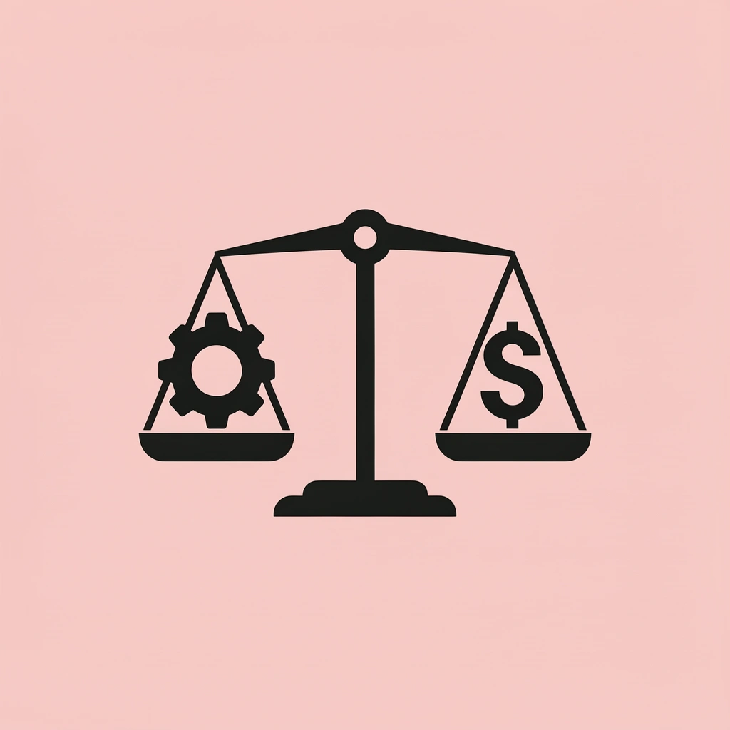 Balance scale showing Nextiva's simplicity on one side and RingCentral's advanced features on the other