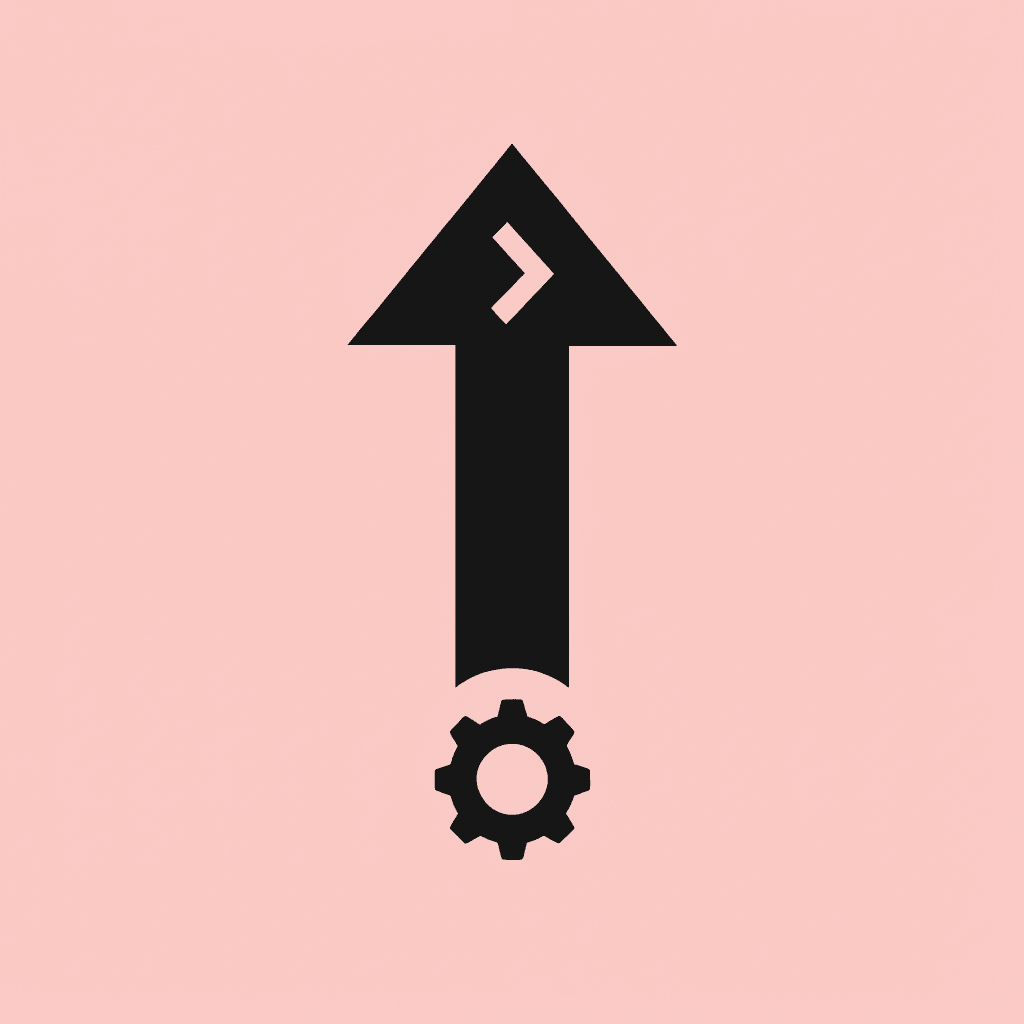 Upward arrow showing growth and improvement in customer retention and response consistency