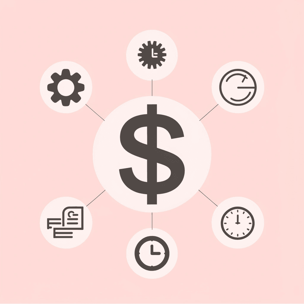 Network diagram showing how multiple hidden cost factors connect to the total cost of ownership
