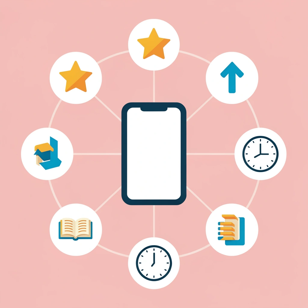 Central VoIP platform icon connected to four surrounding icons representing revenue, productivity, customer trust, and competitive advantage