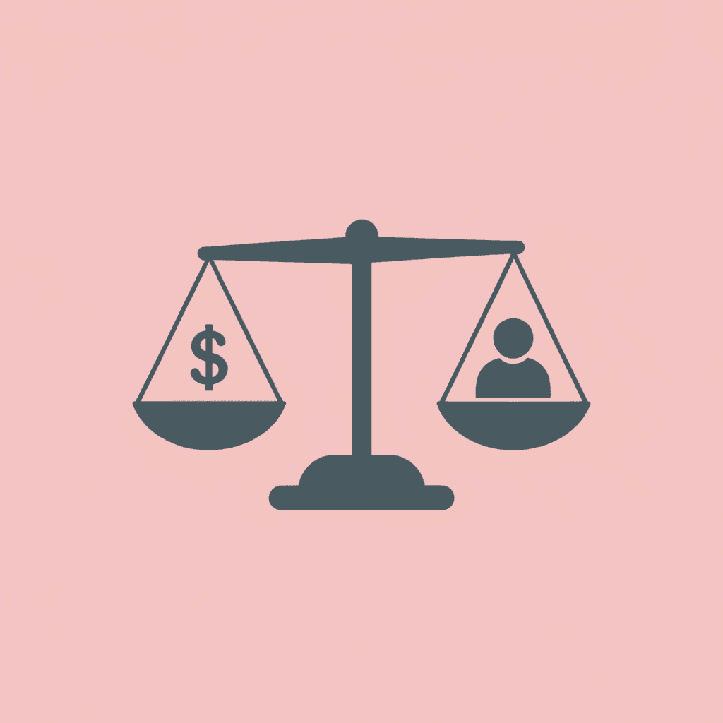 Balance scale comparing traditional per-user pricing on one side with flat predictable AI costs on the other