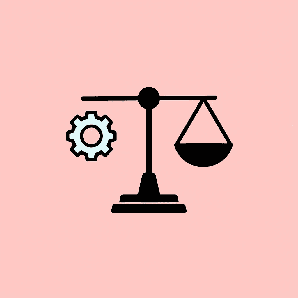  Balance scale comparing platform features with business requirements