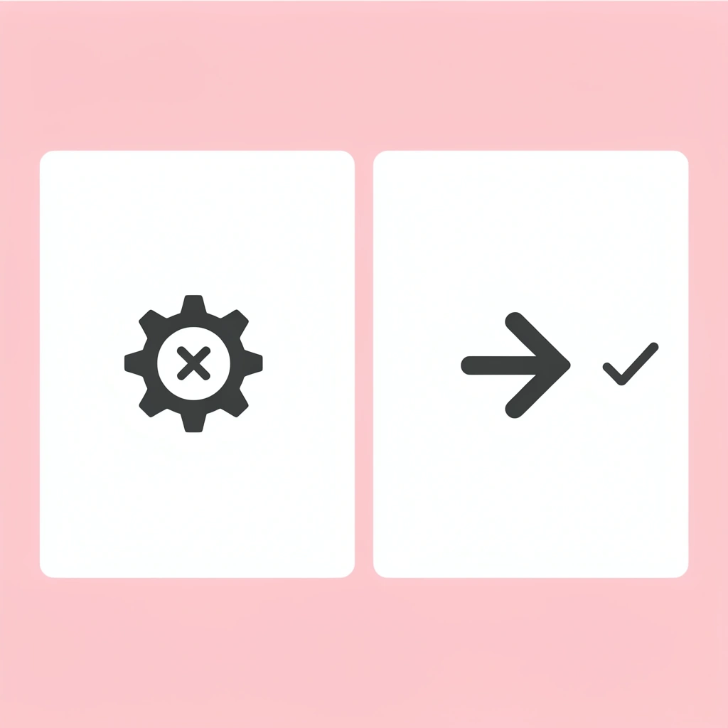 Before: cluttered interface with many features; After: clean interface with essential features