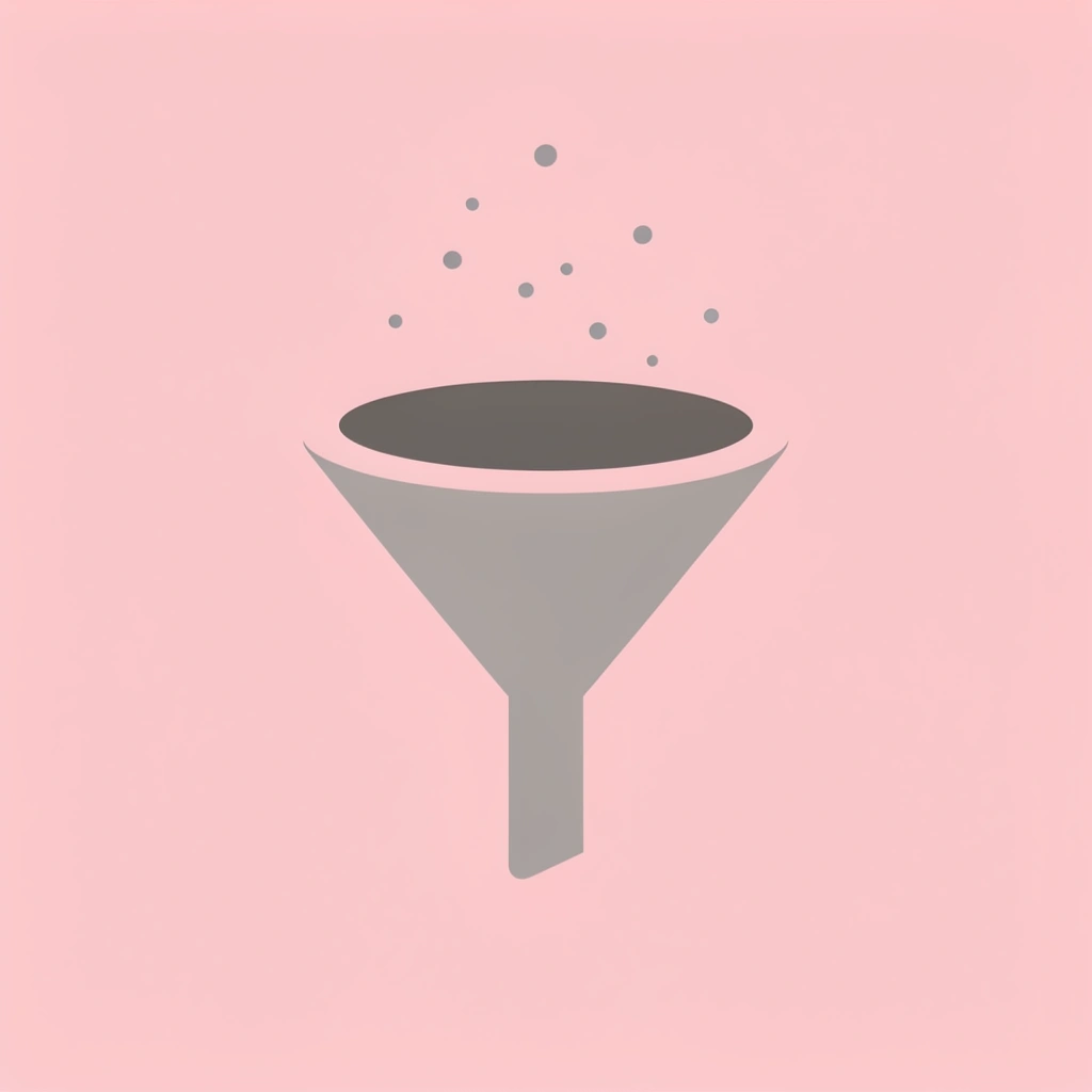  Funnel showing many features filtering down to core essentials