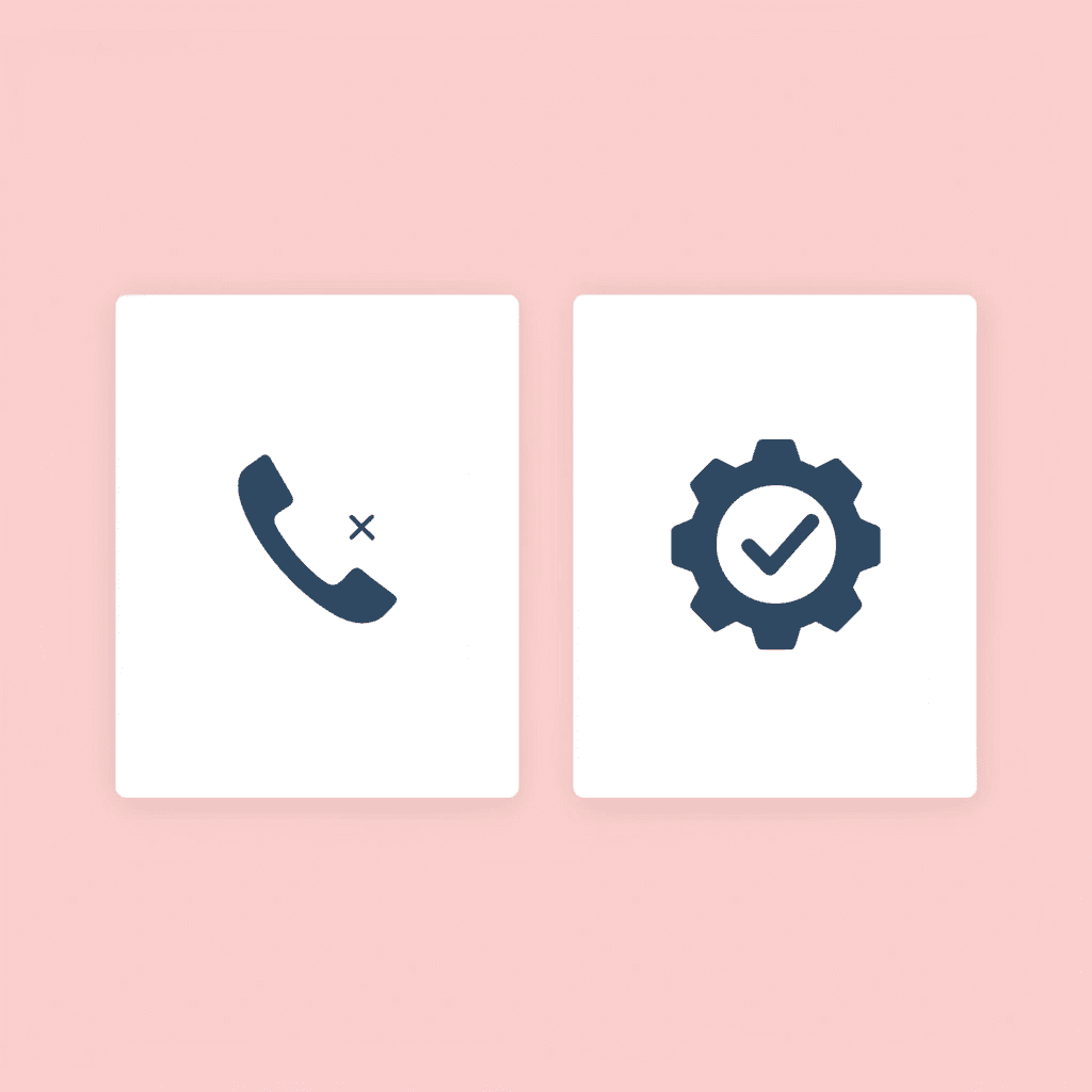 Before and after comparison: rigid IVR menus and missed calls transforming into instant AI responses