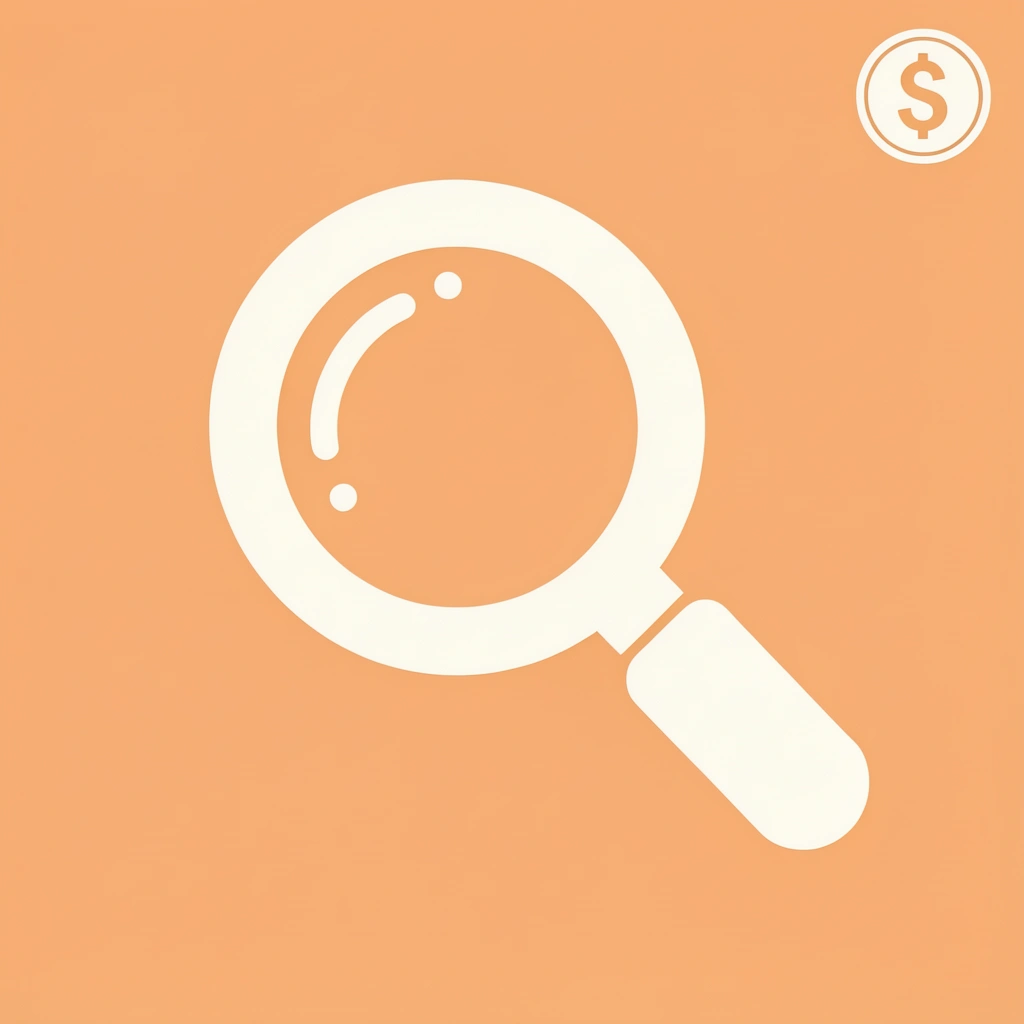 Magnifying glass focusing on a problem icon to represent identifying your most expensive business challenge