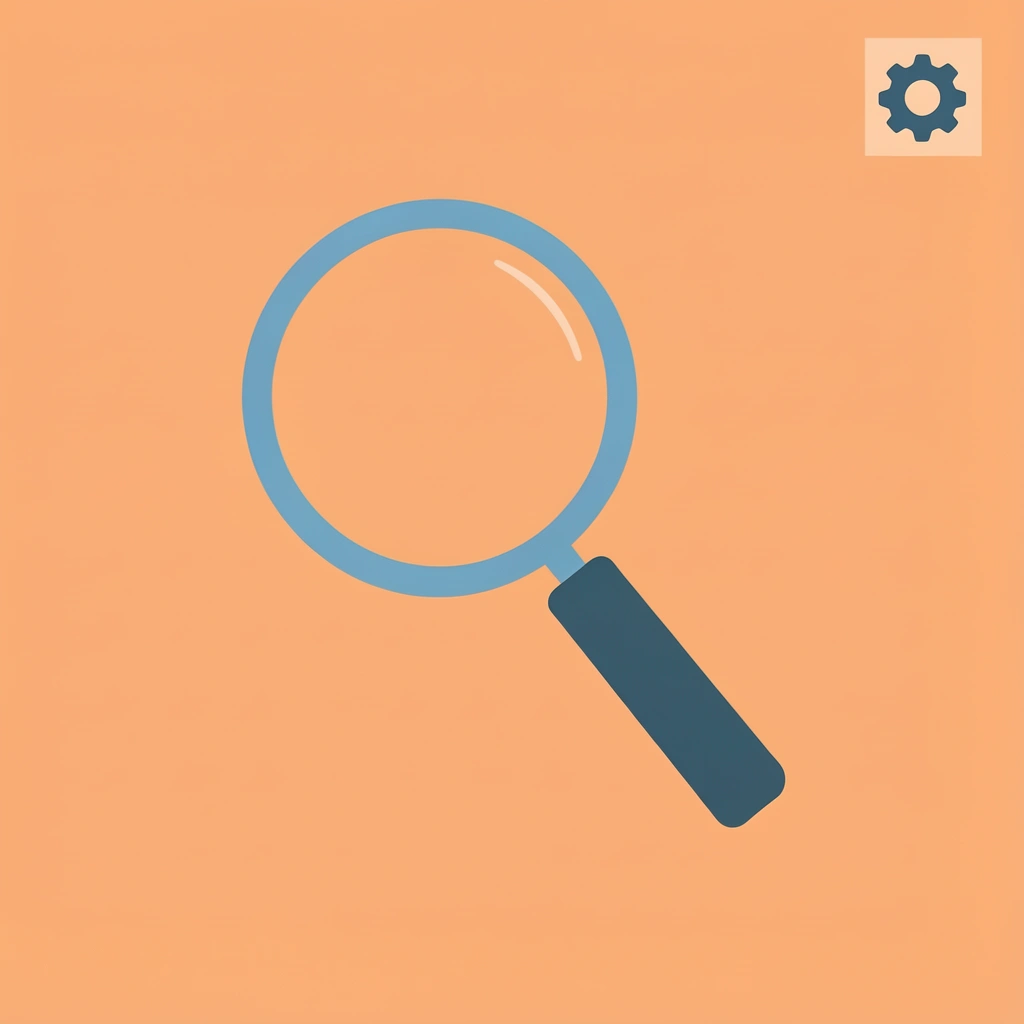 Magnifying glass focusing on legacy systems and bottlenecks as the core issue