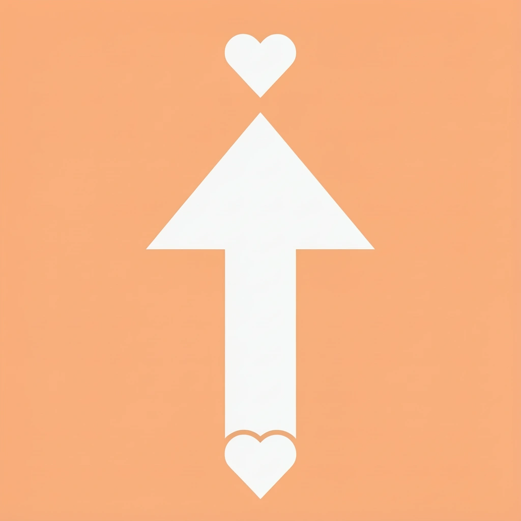 Upward arrow showing growth in customer satisfaction scores