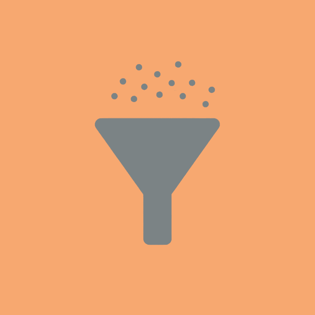 Funnel showing multiple leads filtering down to qualified prospects