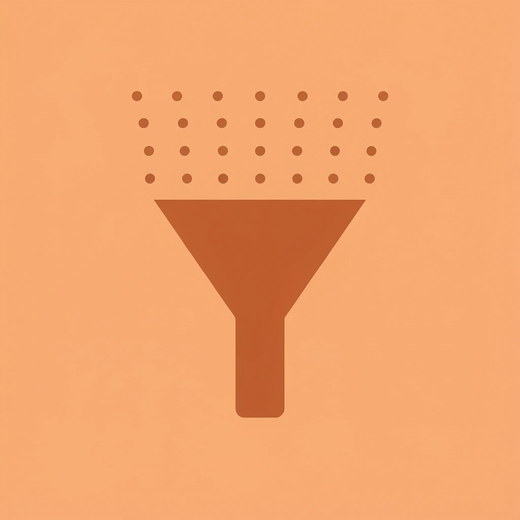 Funnel showing many leads entering at top, filtering down to fewer sales-ready leads at bottom