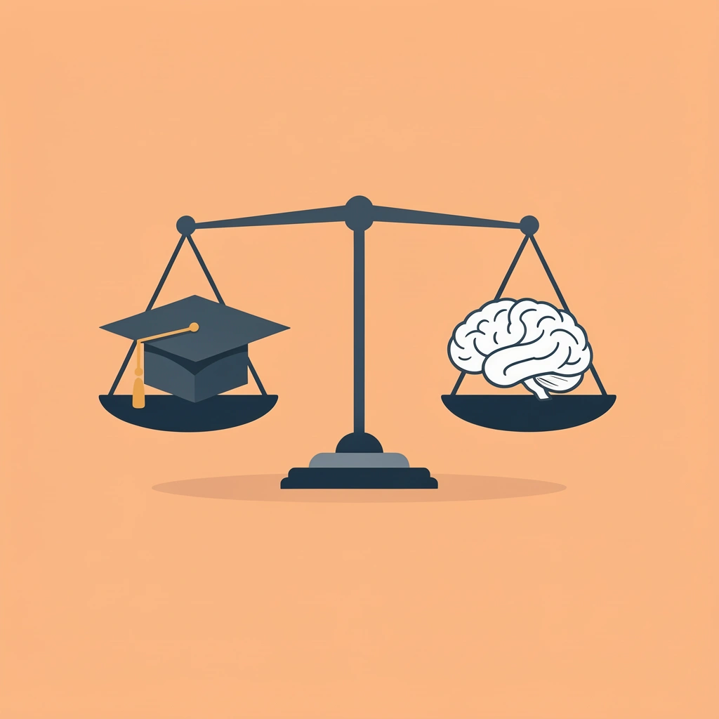 Balance scale comparing traditional manual scoring on the left side with real-time intent detection on the right side
