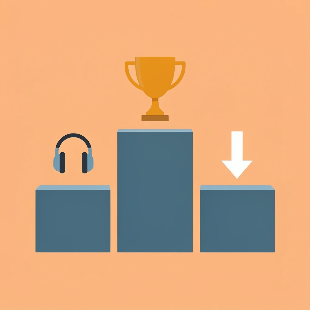  Three-tier podium showing top performance metrics and benefits